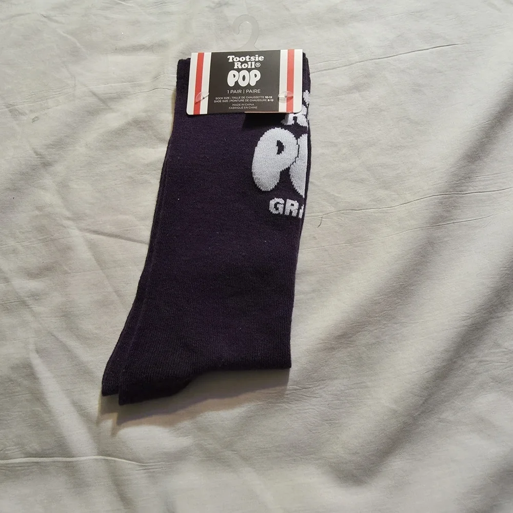 Novelty Toostie Roll POP Grape Color Socks Unisex